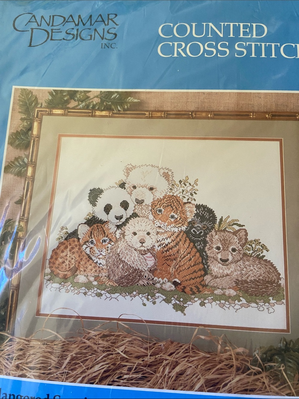Candamar Designs Counted Cross Stitch Kit - Neutral Multi-Color Wildlife Cubs